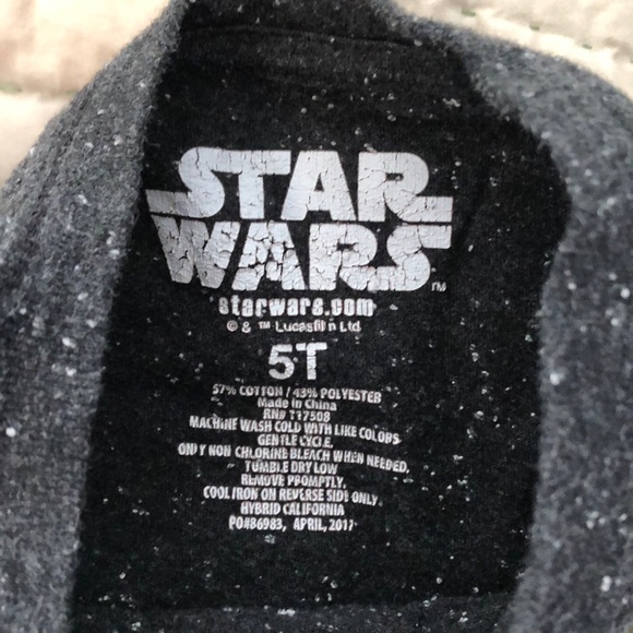 Star Wars logo t-shirt heather grey 5T - Picture 2 of 3